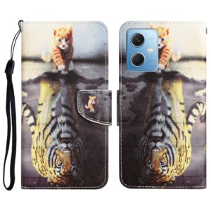 Xiaomi Redmi Note 12 5G / Xiaomi Poco X5 5G Θήκη Βιβλίο Colored Drawing Pattern Flip Phone Case Tiger