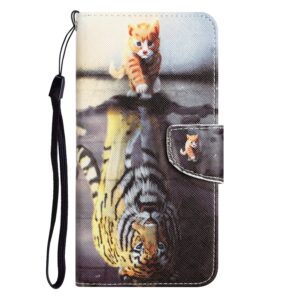 Xiaomi Redmi Note 12 5G / Xiaomi Poco X5 5G Θήκη Βιβλίο Colored Drawing Pattern Flip Phone Case Tiger