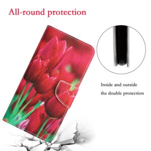 Xiaomi Redmi Note 12 5G / Xiaomi Poco X5 5G Θήκη Βιβλίο Colored Drawing Pattern Flip Phone Case Tulips