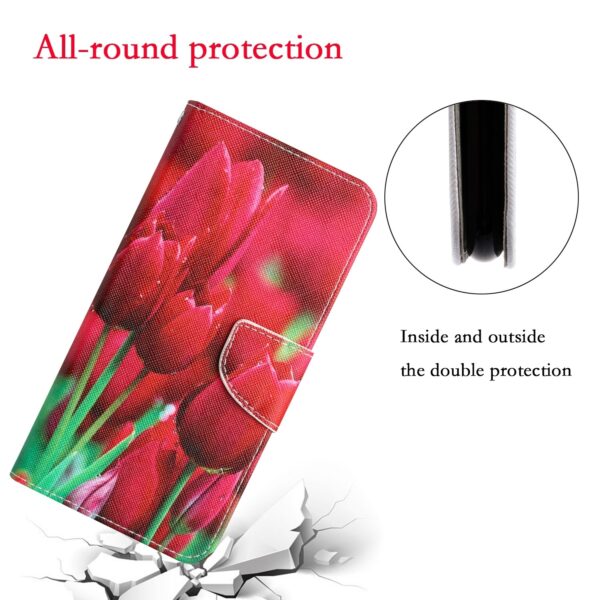 Xiaomi Redmi Note 12 5G / Xiaomi Poco X5 5G Θήκη Βιβλίο Colored Drawing Pattern Flip Phone Case Tulips