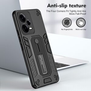 Xiaomi Redmi Note 12 5G / Xiaomi Poco X5 5G Θήκη Μαύρη Με Σταντ Variety Brave Armor Finger Loop Holder Phone Case Black