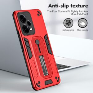Xiaomi Redmi Note 12 5G / Xiaomi Poco X5 5G Θήκη Κόκκινη Με Σταντ Variety Brave Armor Finger Loop Holder Phone Case Red