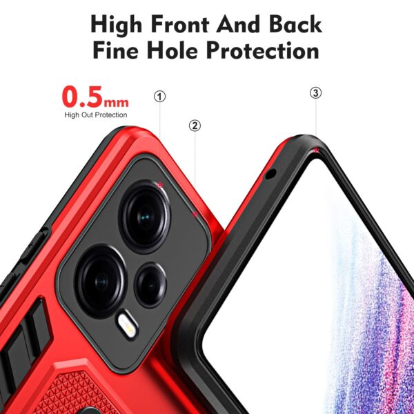 Xiaomi Redmi Note 12 5G / Xiaomi Poco X5 5G Θήκη Κόκκινη Με Σταντ Variety Brave Armor Finger Loop Holder Phone Case Red