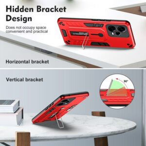 Xiaomi Redmi Note 12 5G / Xiaomi Poco X5 5G Θήκη Κόκκινη Με Σταντ Variety Brave Armor Finger Loop Holder Phone Case Red