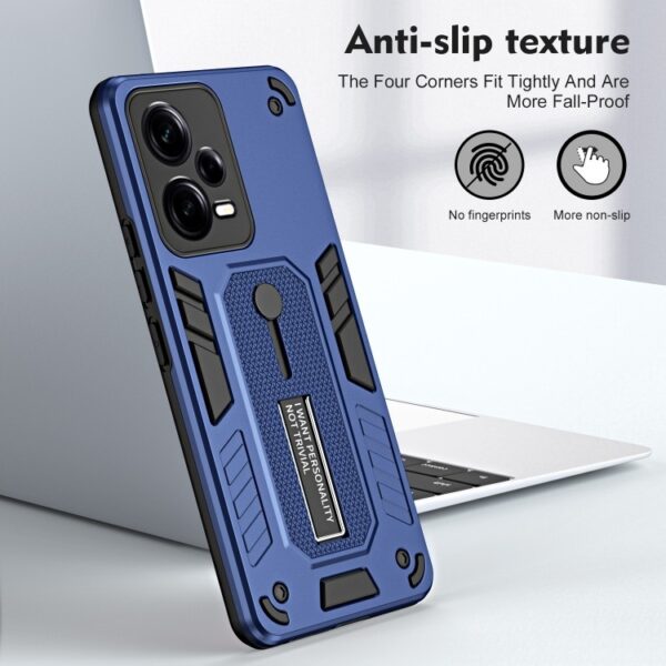 Xiaomi Redmi Note 12 5G / Xiaomi Poco X5 5G Θήκη Μπλε Με Σταντ Variety Brave Armor Finger Loop Holder Phone Case Blue