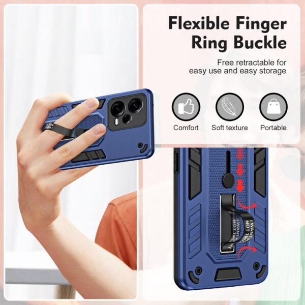 Xiaomi Redmi Note 12 5G / Xiaomi Poco X5 5G Θήκη Μπλε Με Σταντ Variety Brave Armor Finger Loop Holder Phone Case Blue