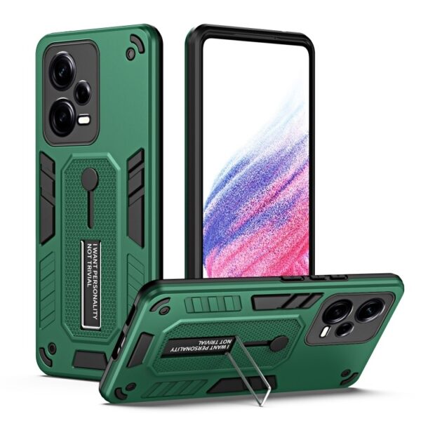 Xiaomi Redmi Note 12 5G / Xiaomi Poco X5 5G Θήκη Πράσινη Με Σταντ Variety Brave Armor Finger Loop Holder Phone Case Green