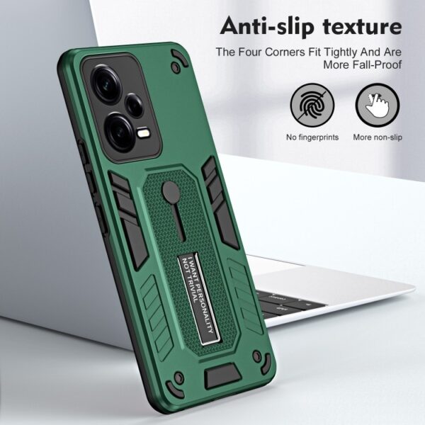 Xiaomi Redmi Note 12 5G / Xiaomi Poco X5 5G Θήκη Πράσινη Με Σταντ Variety Brave Armor Finger Loop Holder Phone Case Green