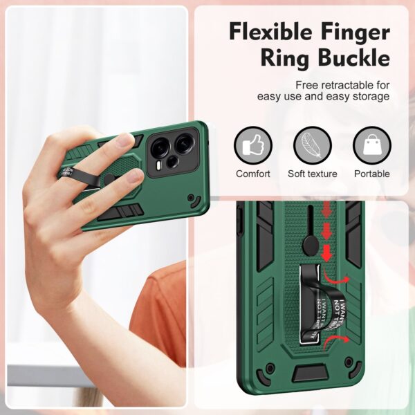 Xiaomi Redmi Note 12 5G / Xiaomi Poco X5 5G Θήκη Πράσινη Με Σταντ Variety Brave Armor Finger Loop Holder Phone Case Green