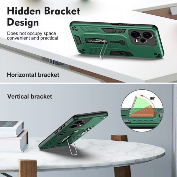 Xiaomi Redmi Note 12 5G / Xiaomi Poco X5 5G Θήκη Πράσινη Με Σταντ Variety Brave Armor Finger Loop Holder Phone Case Green