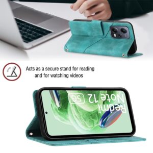 Xiaomi Redmi Note 12 5G / Xiaomi Poco X5 5G Θήκη Βιβλίο Πράσινο Skin-feel Embossed Phone Case Green