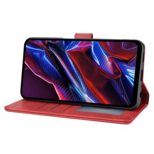 Xiaomi Redmi Note 12 5G / Xiaomi Poco X5 5G Θήκη Βιβλίο Κόκκινο Classic Wallet Flip Phone Case Red