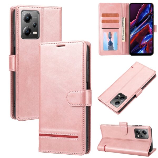 Xiaomi Redmi Note 12 5G / Xiaomi Poco X5 5G Θήκη Βιβλίο Ροζ Classic Wallet Flip Phone Case Pink