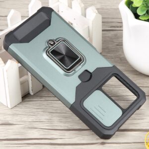 Xiaomi Redmi Note 12 5G / Xiaomi Poco X5 5G Θήκη Σκούρο Πράσινη Με Σταντ Camera Shield Card Slot Phone Case with Ring Holder