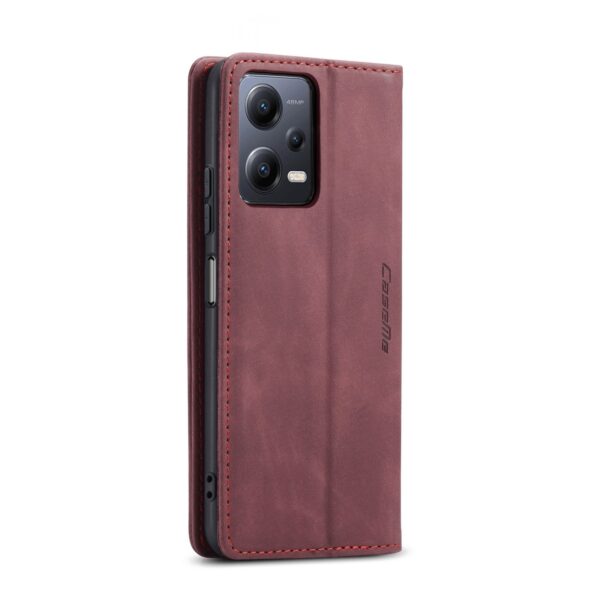 Xiaomi Redmi Note 12 5G / Xiaomi Poco X5 5G Θήκη Βιβλίο Μπορντό CaseMe 013 Multifunctional Horizontal Flip Phone Case Wine Red