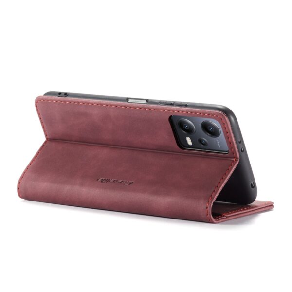 Xiaomi Redmi Note 12 5G / Xiaomi Poco X5 5G Θήκη Βιβλίο Μπορντό CaseMe 013 Multifunctional Horizontal Flip Phone Case Wine Red