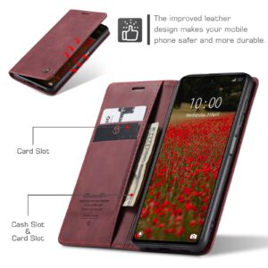 Xiaomi Redmi Note 12 5G / Xiaomi Poco X5 5G Θήκη Βιβλίο Μπορντό CaseMe 013 Multifunctional Horizontal Flip Phone Case Wine Red