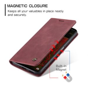 Xiaomi Redmi Note 12 5G / Xiaomi Poco X5 5G Θήκη Βιβλίο Μπορντό CaseMe 013 Multifunctional Horizontal Flip Phone Case Wine Red