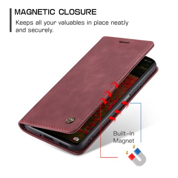 Xiaomi Redmi Note 12 5G / Xiaomi Poco X5 5G Θήκη Βιβλίο Μπορντό CaseMe 013 Multifunctional Horizontal Flip Phone Case Wine Red