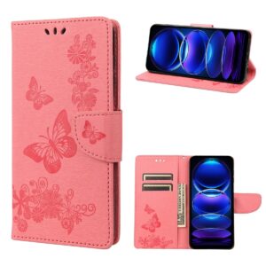 Xiaomi Redmi Note 12 5G / Xiaomi Poco X5 5G Θήκη Βιβλίο Ροζ Butterfly Embossed Horizontal Flip Phone Case Pink