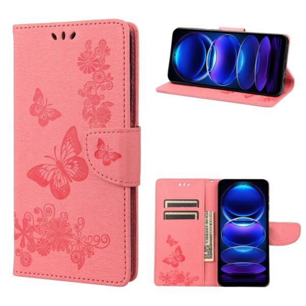 Xiaomi Redmi Note 12 5G / Xiaomi Poco X5 5G Θήκη Βιβλίο Ροζ Butterfly Embossed Horizontal Flip Phone Case Pink