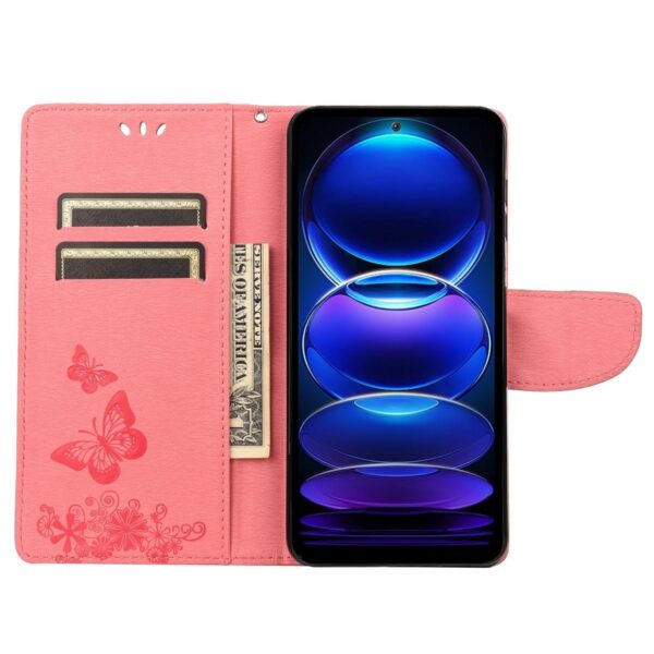 Xiaomi Redmi Note 12 5G / Xiaomi Poco X5 5G Θήκη Βιβλίο Ροζ Butterfly Embossed Horizontal Flip Phone Case Pink
