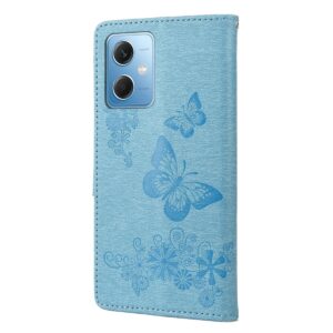 Xiaomi Redmi Note 12 5G / Xiaomi Poco X5 5G Θήκη Βιβλίο Μπλε Butterfly Embossed Horizontal Flip Phone Case Blue