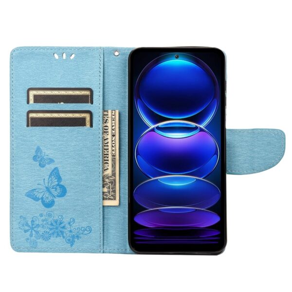 Xiaomi Redmi Note 12 5G / Xiaomi Poco X5 5G Θήκη Βιβλίο Μπλε Butterfly Embossed Horizontal Flip Phone Case Blue