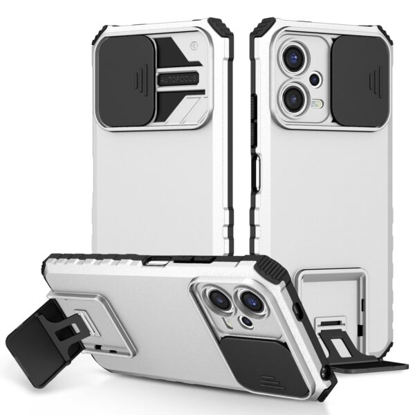 Xiaomi Redmi Note 12 5G / Xiaomi Poco X5 5G Θήκη Λευκή Stereoscopic Holder Sliding Camshield Phone Case White