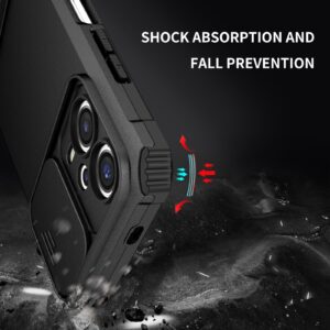 Xiaomi Redmi Note 12 5G / Xiaomi Poco X5 5G Θήκη Μαύρη Stereoscopic Holder Sliding Camshield Phone Case Black
