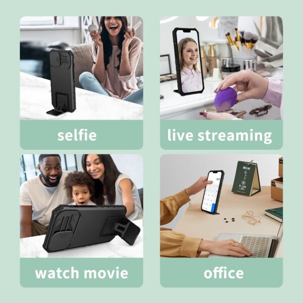 Xiaomi Redmi Note 12 5G / Xiaomi Poco X5 5G Θήκη Μαύρη Stereoscopic Holder Sliding Camshield Phone Case Black