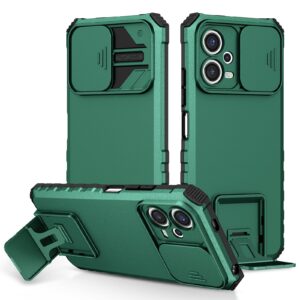 Xiaomi Redmi Note 12 5G / Xiaomi Poco X5 5G Θήκη Πράσινη Stereoscopic Holder Sliding Camshield Phone Case Green