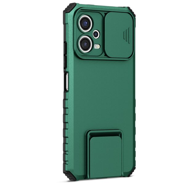 Xiaomi Redmi Note 12 5G / Xiaomi Poco X5 5G Θήκη Πράσινη Stereoscopic Holder Sliding Camshield Phone Case Green