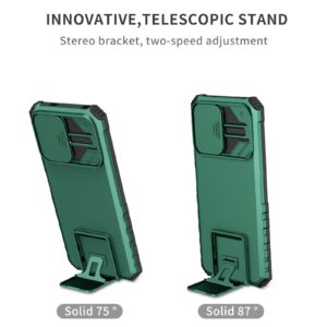 Xiaomi Redmi Note 12 5G / Xiaomi Poco X5 5G Θήκη Πράσινη Stereoscopic Holder Sliding Camshield Phone Case Green