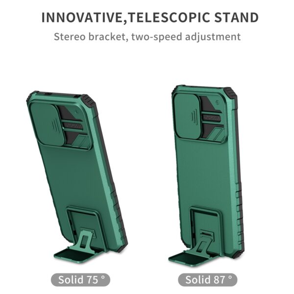 Xiaomi Redmi Note 12 5G / Xiaomi Poco X5 5G Θήκη Πράσινη Stereoscopic Holder Sliding Camshield Phone Case Green