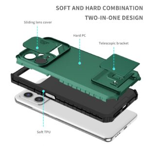 Xiaomi Redmi Note 12 5G / Xiaomi Poco X5 5G Θήκη Πράσινη Stereoscopic Holder Sliding Camshield Phone Case Green