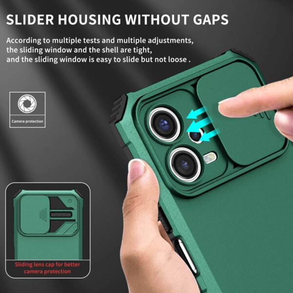 Xiaomi Redmi Note 12 5G / Xiaomi Poco X5 5G Θήκη Πράσινη Stereoscopic Holder Sliding Camshield Phone Case Green