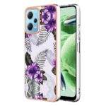 Xiaomi Redmi Note 12 5G / Xiaomi Poco X5 5G Θήκη Σιλικόνης Μωβ Λουλούδια Electroplating IMD TPU Phone Case Purple Flower