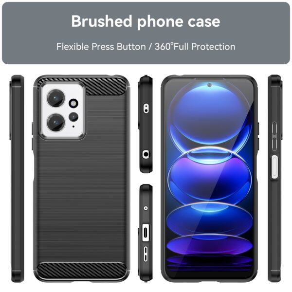 Xiaomi Redmi Note 12 4G Θήκη Σιλικόνης Μαύρη Brushed Texture Carbon Fiber TPU Phone Case Black