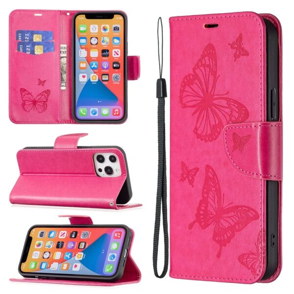 Xiaomi 13 Lite 5G Θήκη Βιβλίο Φούξια Two Butterflies Embossing Phone Case Fuchsia