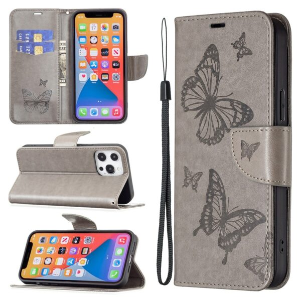 Xiaomi 13 Lite 5G Θήκη Βιβλίο Γκρι Two Butterflies Embossing Phone Case Grey