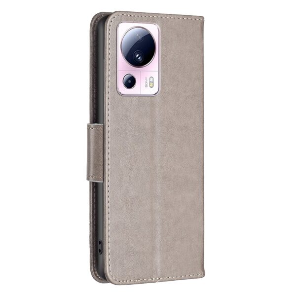 Xiaomi 13 Lite 5G Θήκη Βιβλίο Γκρι Two Butterflies Embossing Phone Case Grey