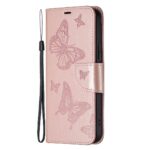 Xiaomi 13 Lite 5G Θήκη Βιβλίο Ροζ - Χρυσό Two Butterflies Embossing Phone Case Rose - Gold