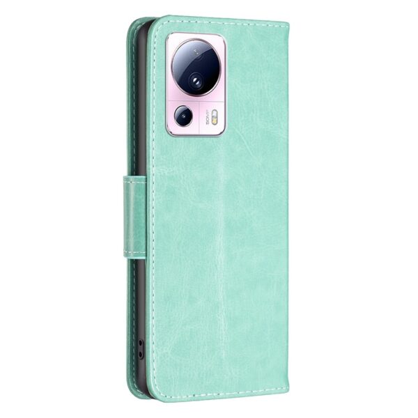 Xiaomi 13 Lite 5G Θήκη Βιβλίο Πράσινο Two Butterflies Embossing Phone Case Green