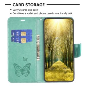 Xiaomi 13 Lite 5G Θήκη Βιβλίο Πράσινο Two Butterflies Embossing Phone Case Green
