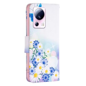 Xiaomi 13 Lite 5G Θήκη Βιβλίο Colored Drawing Pattern Phone Case Flower Butterfly