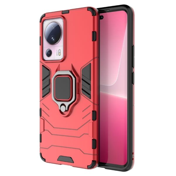 Xiaomi 13 Lite 5G Σκληρή Θήκη Κόκκινη Με Σταντ Magnetic Ring Holder PC + TPU Phone Case Red