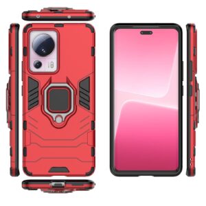 Xiaomi 13 Lite 5G Σκληρή Θήκη Κόκκινη Με Σταντ Magnetic Ring Holder PC + TPU Phone Case Red