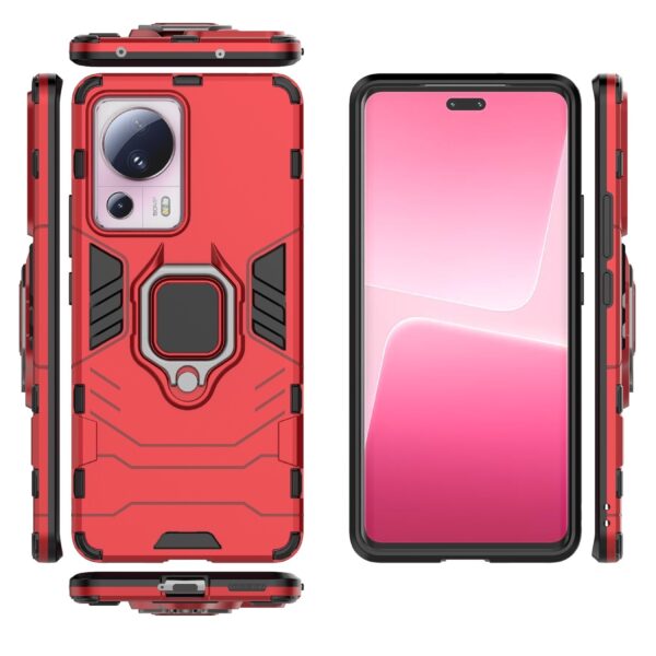 Xiaomi 13 Lite 5G Σκληρή Θήκη Κόκκινη Με Σταντ Magnetic Ring Holder PC + TPU Phone Case Red