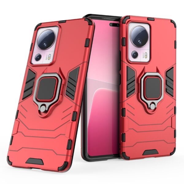 Xiaomi 13 Lite 5G Σκληρή Θήκη Κόκκινη Με Σταντ Magnetic Ring Holder PC + TPU Phone Case Red